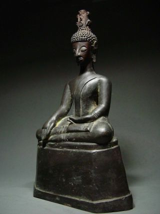 ANTIQUE BRONZE LAO MEDITATING SAKYAMUNI BUDDHA,  LAOTIAN ART.  18/19th C. 3