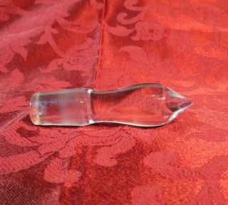 Vintage Handmade Crystal Glass Decanter Bottle Stopper 3.  75 " Faceted Tip