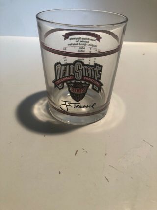 Vintage 2002 Ohio State National Championship Glass Jim Tressel