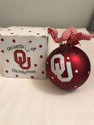 University Of Oklahoma Ou Boomer Sooner Christmas Holiday Ornament