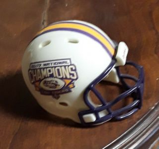 2007 Lsu Tigers National Champions Custom Pocket Pro Size Helmet.