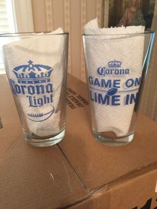 One Set Of 2 Corona Light 16 Oz.  Beer Glasses