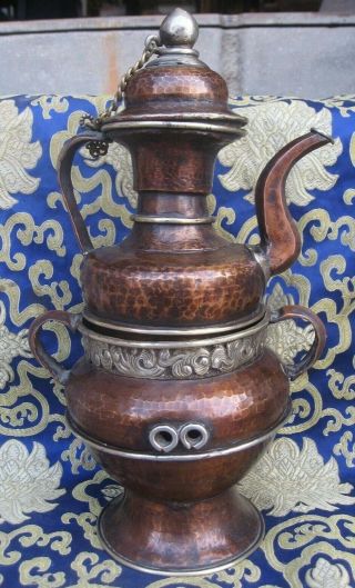 Antique Tibetan Handmade Copper Teapot,  Nepal 3