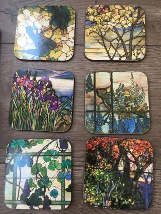 Set Of 6 Metropolitan Museum Of Art Tiffany Windows Coasters