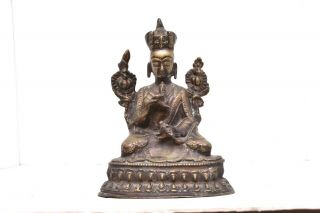 Vishnu God Dieti Statue Figure Bronze Hindu Altar Shine Art Hinduism Antique Vtg