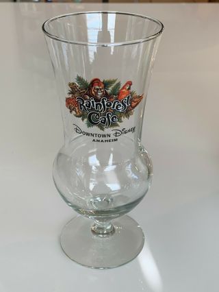 Set Of 2 Downtown Disney Anaheim Rainforest Cafe Collectible Hurricane Glass Cup