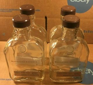 4 Empty Woodford Reserve Kentucky Bourbon 200ml Glass Bottles With Lids