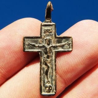 Antique 18th Century Crucifix Cross Old Blessed Virgin Mary Prayer Found