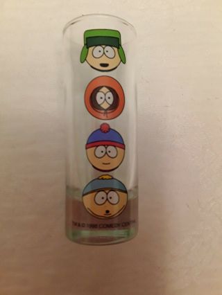 1998 South Park Comedy Central Double Shot Glass Kyle,  Kenny,  Stan,  Cartman