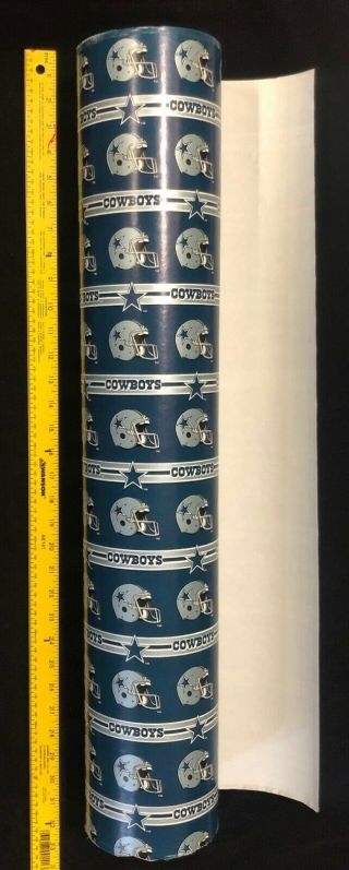 Nfl Dallas Cowboys Gift Wrap Paper Vintage 80 