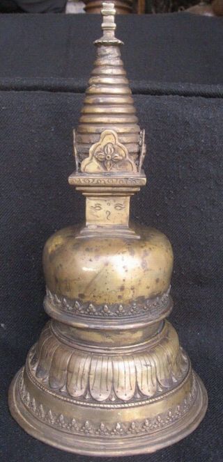 Antique Master Quality Handmade Bronze Tibet Newari Stupa Chorten,  Nepal 3