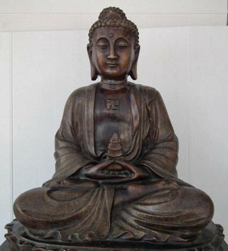 Huge Chinese Bronze Buddhist Figure Of Amitabha Buddha Height 69 cm 2