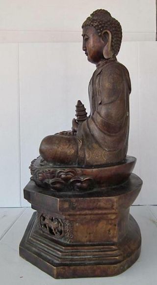 Huge Chinese Bronze Buddhist Figure Of Amitabha Buddha Height 69 cm 3