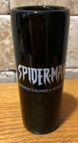 Spider - Man Marvel Black Shot Glass Universal Studios 2002 Islands Of Adventure