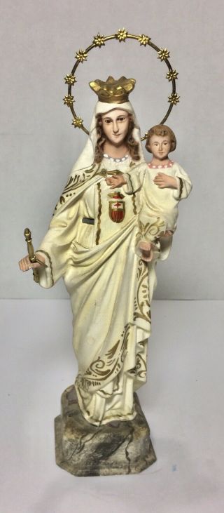 Vintage Virgen De La Merced 10 " Inch Statue Our Lady Of Mercy Spain