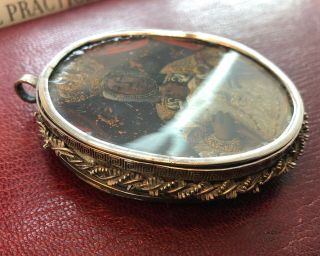 Spanish Silver 18th c.  Reliquary Locket Miniature Painting on Copper 2