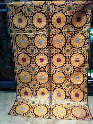 Vintage Japanese Gold Threaded Purple Silk Brocade Altar Cloth