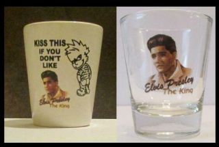 Set Of 2 Elvis Presley 1 1/2 Oz.  Shot Glasses