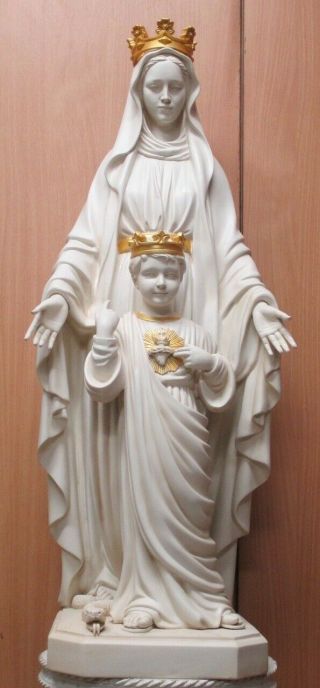 Blessed Virgin Mother Mary Of The Sacred Heart 34 Inch Outdoor Garden Statue