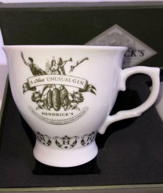 Hendrick ' s Most Unusual Gin (2) Tea Cup Set Gift Box Fine Bone China 2