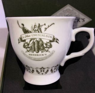 Hendrick ' s Most Unusual Gin (2) Tea Cup Set Gift Box Fine Bone China 3