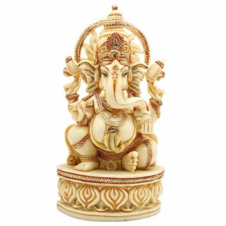 Marble Dust Lord Ganesh Statue Idol For Home Ganpati Figurine Gift Souvenir