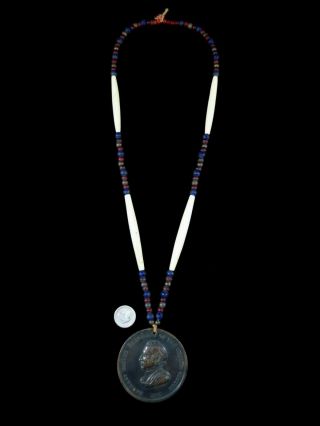 Antique Trade Beads - Bronze Peace Medal (1849) 3
