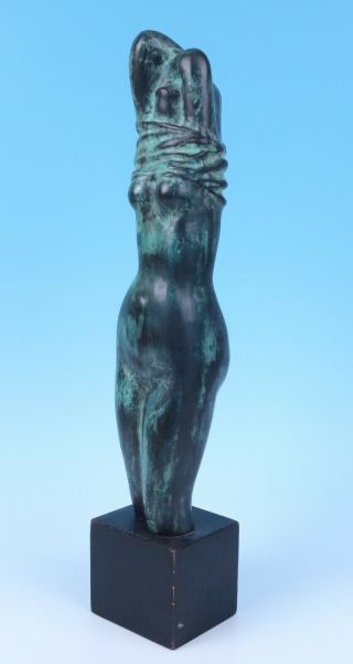 Azriel Awret Israeli - American Bronze Sculpture Undressing Woman Nude Jewish Art