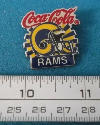 Los Angeles Rams Nfl Football Coca - Cola Helmet Logo Brooch Pin N239