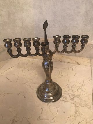 Sterling Silver 925 Menorah Judica Jewish Hanukkah 11” Tall 295 Gr