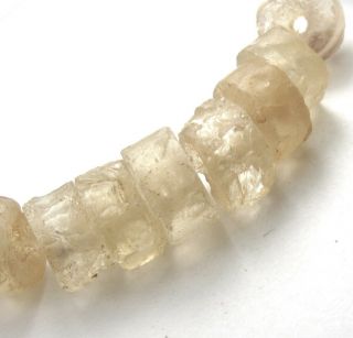 9 Rare Mystical Ancient Crystal Rock Quartz Mali Disk /heishi Beads
