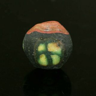 Ancient Glass Beads: Late Roman - Migration Period Mosaic Bead W Crosses,  Europe