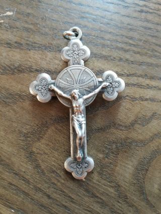 Vintage Saint Anthony Claret Relic Budded Cross Crucifix Pendant Antonio