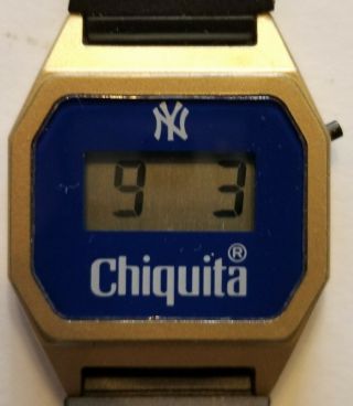 York Yankees LCD Day/Date Wristwatch - Chiquita Banana Promotion - Made In Japan 3