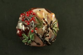 Leah Fairbanks Fruits And Berry Branches Lampworked Glass Bead