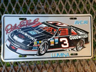 Vintage Nascar Dale Earnhardt 3 Chevy Lumina Goodwrench Embossed License Plate