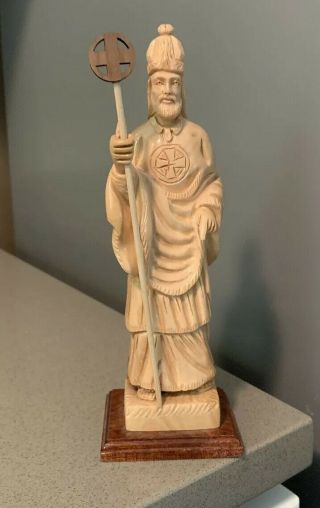 Saint Augustine Olive Wood Hand Carved Statue