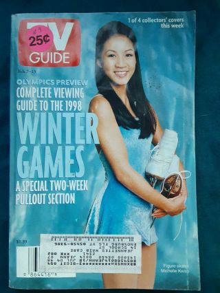 Tv Guide Michelle Kwan 1998 Winter Olympic Games Vintage