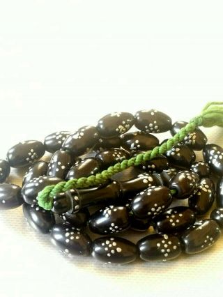 Black Coral Islamic Prayer Beads Yusr Rosary Masbaha Hand Made