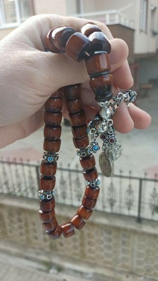 German Faturan Cherry Prayer Beads Bakelite RareTesbih Rosaryمسبحة فاتوران مكحل 3