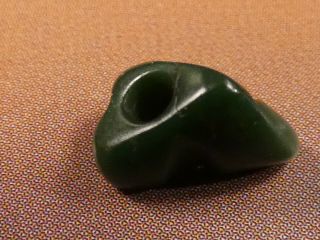 Ancient Peruvian Pre - Columbian Chavin /tairona Dark Green Turquoise Bead
