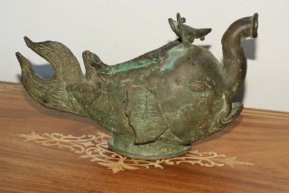 Chinese Archaic Bronze Ritual Vessel - Makara/ Sea Dragon 3