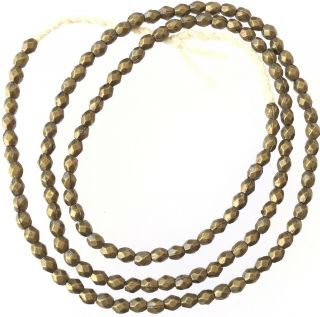 Faceted Oval Antique Bronze Ethnic Diamond Cut Metal Beads 4.  3mm Beads