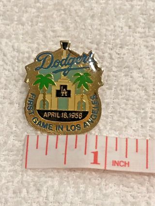 Los Angeles Dodger Pin 1st Game in Los Angeles April 18,  1958 Never Worn 2