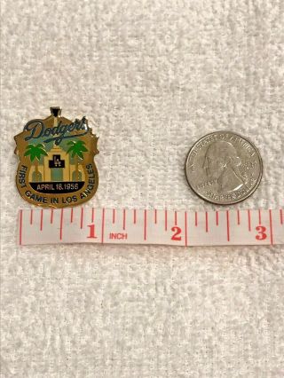 Los Angeles Dodger Pin 1st Game in Los Angeles April 18,  1958 Never Worn 3