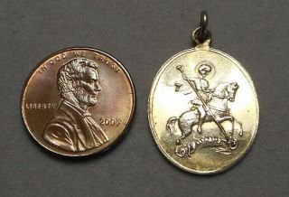 Antique Imperial Russian Silver Hallmarked Medal - St.  George Slaying The Dragon