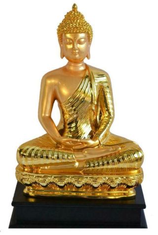 Meditating Golden Thai Buddha Peace Harmony Statue
