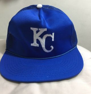 Vintage 1985 Kansas City Royals Snapback Mesh Trucker Hat Kc Baseball Cap Mlb