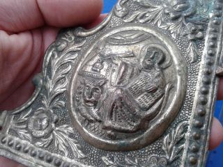 Ancient Bronze Book Cover 17 - 18 century.  Saint Mark with the Lion. 3
