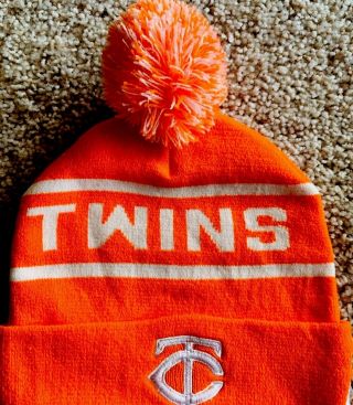 Minnesota Twins Sga Beanie Stocking Cap Orange Knit Hat - Pheasants Forever Nwot